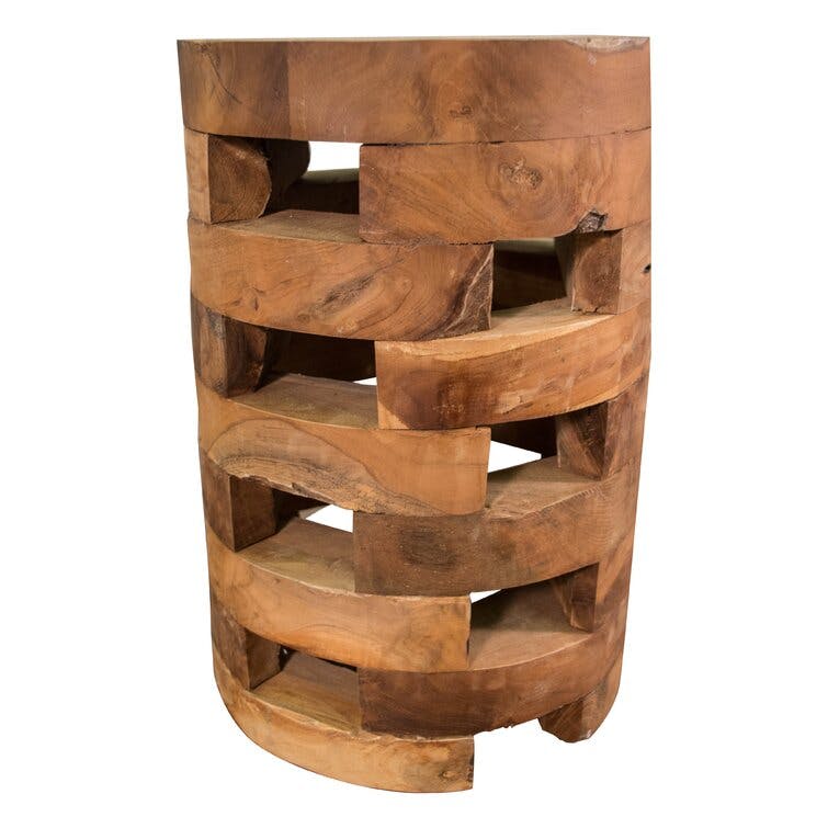 Ramon Solid Wood Drum End Table
