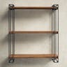 Kate and Laurel Lintz Wood and Metal Floating Wall Shelves