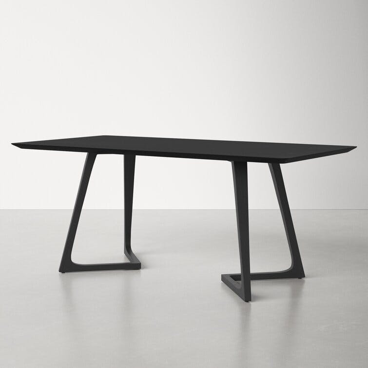 Sculptural Ash Wood Rectangle Dining Table (71")