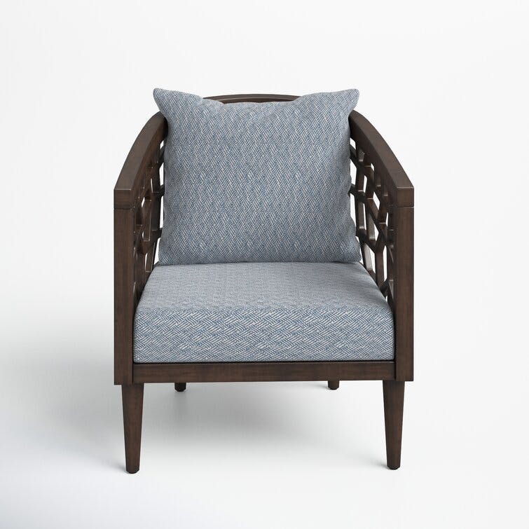 Pierre Blue Upholstered Barrel Accent Chair