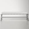 Auguste Bench in Brushed Stainless Steel Frame, White, Large