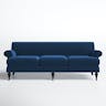 Alana Lawson 88" Three-Cushion Tightback Sofa, Navy Blue Velvet