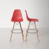Paris-Counter Stools/Natural Finished Legs, Red