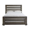 Willow Complete Bed, Distressed Dark Gray, King, Slat Bed