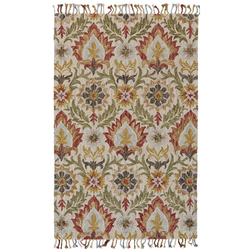 Nomadic Bliss Hand-Tufted Wool 8'x11' Olive & Gold Area Rug