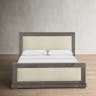 Willow Complete Bed, Distressed Dark Gray, King, Upholstered Bed