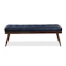 POLY & BARK Luca Leather Bench, Midnight Blue