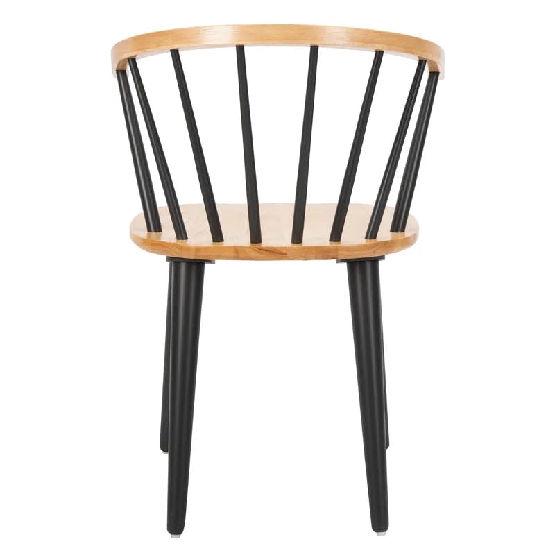 Blanchard Black and Natural Wood Curved Spindle Side Chair - Set of 2