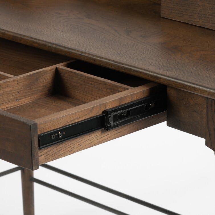 Fallon 48" Writing Desk with Drawers, Dark Toasted Oak