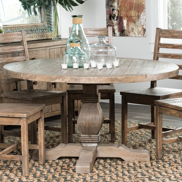 Kinston 6-Person Solid Pine Wood Dining Table