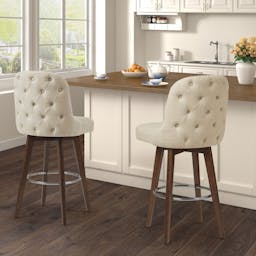 Philippa Button Tufted Stool with Swivel Seat