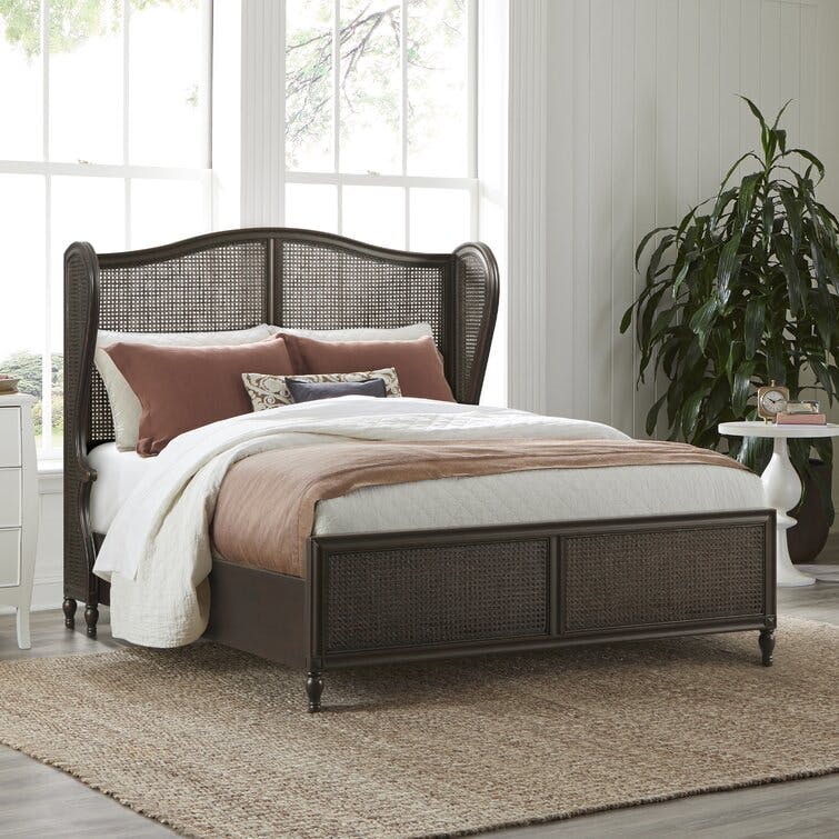 Gia Cane Wingback Bed