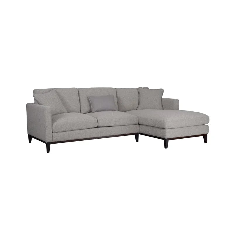 Burbank Pinewood Tweed Gray Sectional Sofa with Removable Cushions