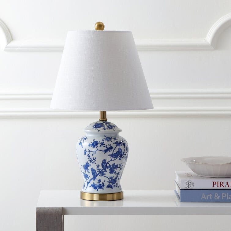 Eldredge 22" Blue and White Chinoiserie Table Lamp