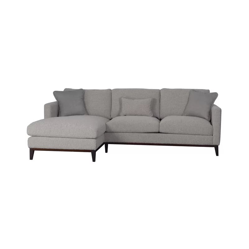 Burbank Tweed Grey Sectional Sofa with Removable Cushions