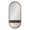 Kate and Laurel Estero Modern Metal Wall Mirror with Shelf, 11 x 24, Bronze, Chic Contemporary Wall Accent