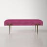 TOV Furniture Brno Glamorous Velvet Upholstered Accent Bench, 53.5" W, Pink