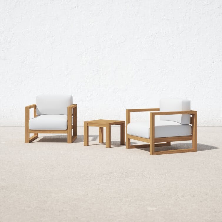 Cambridge 3 Piece Teak Sofa Set with Cushions