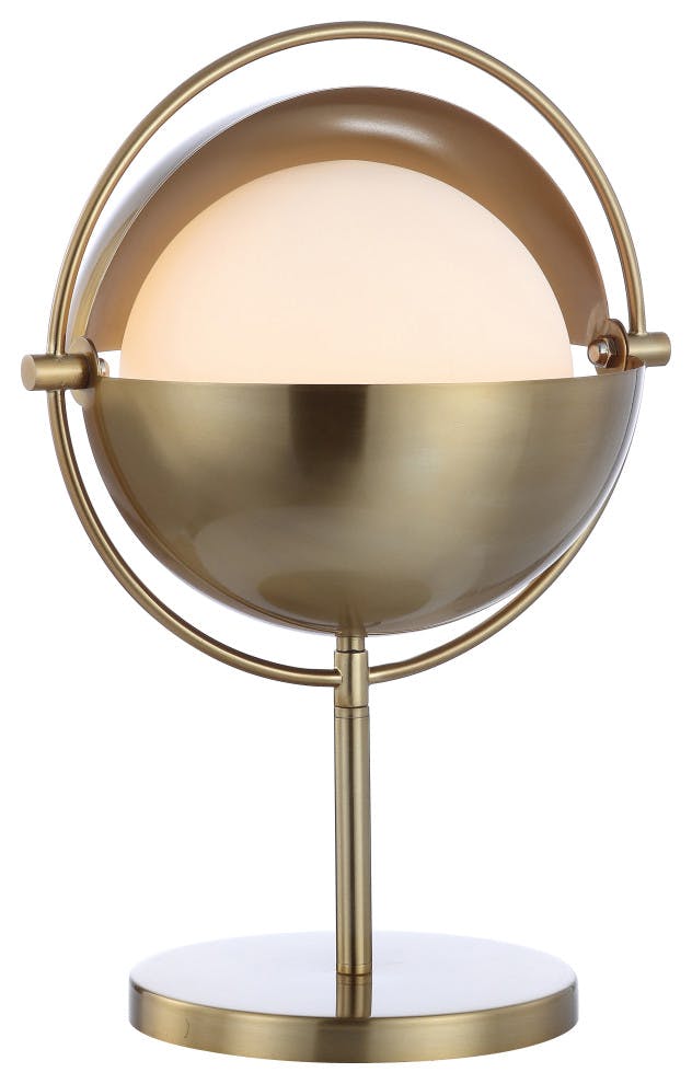 17.5&#34; Iron and Glass Casi Art Deco Mid Century Globe Table Lamp (Includes LED Light Bulb) Brass - Jonathan Y