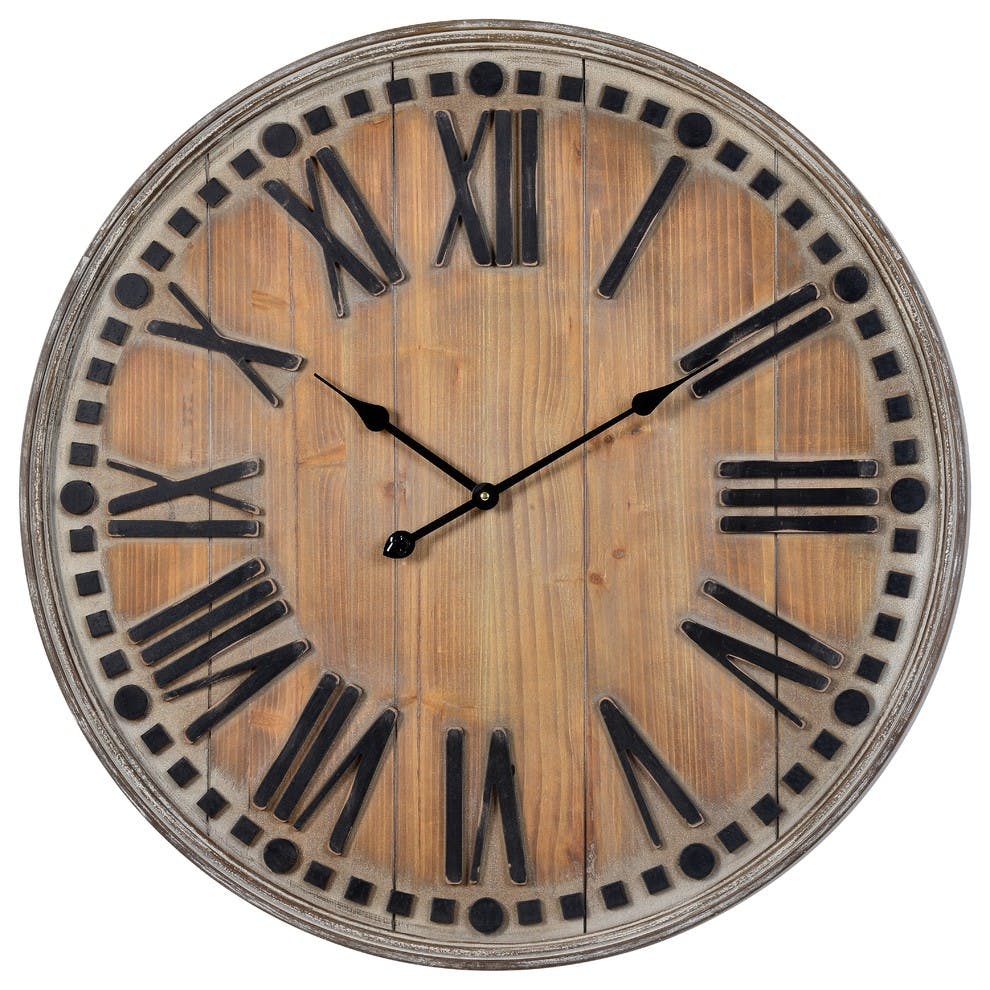 Oversized Wooden Wall Clock