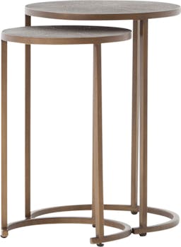 Keya Antique Brass Nesting Accent Tables