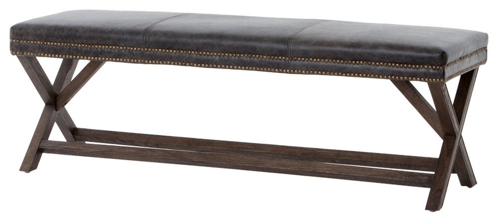 Aldrich Leather Bench