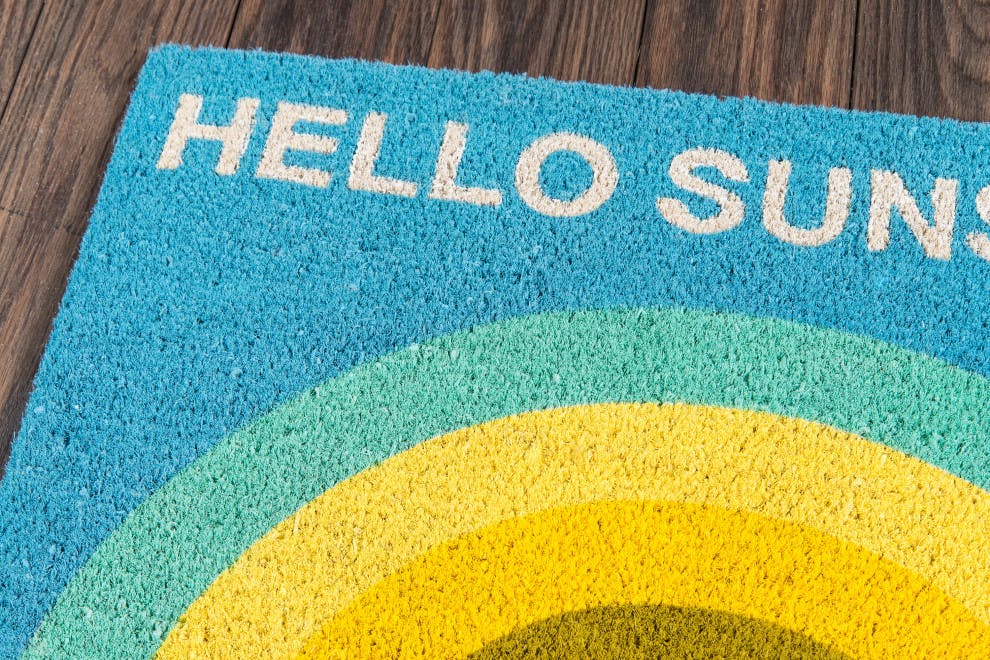 Hello Sunshine Rainbow Coir Doormat