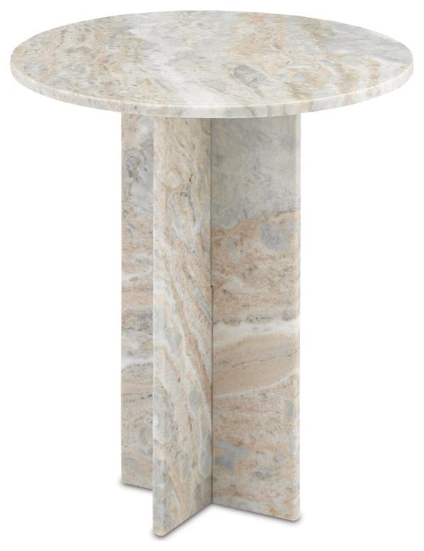 Harmon Natural Round Marble End Table