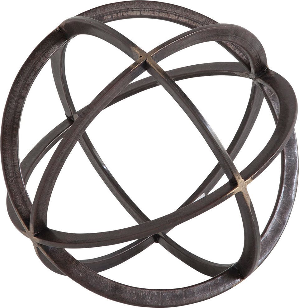 Galenna Antiqued Bronze 10" Metal Decorative Orb