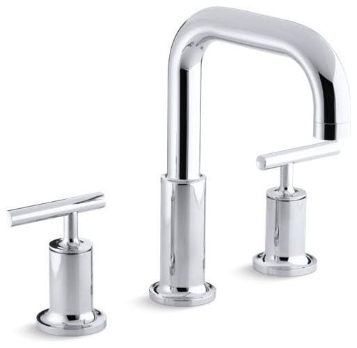 Purist® for Two Deck-Mount Bath Faucet Trim for High-Flow Valve with Lever Handles, Valve Not Included
