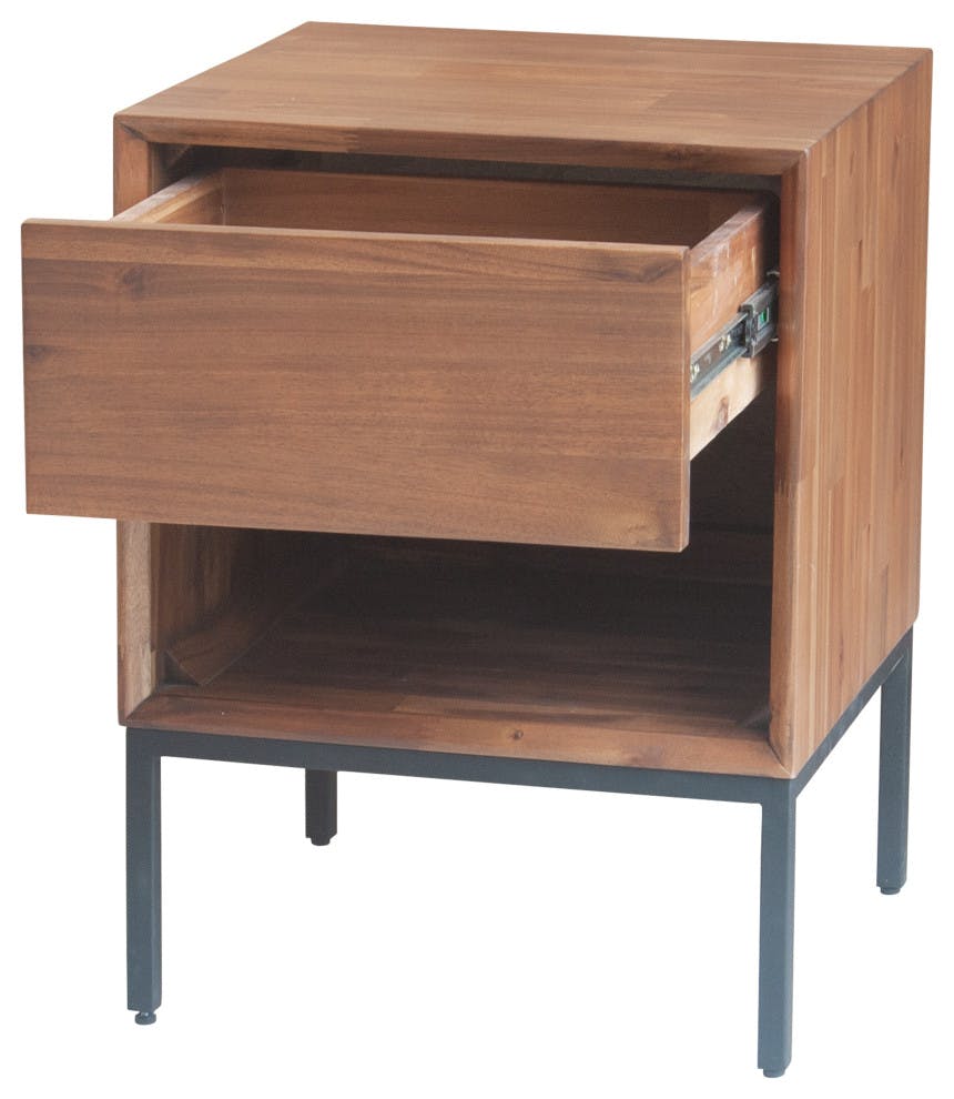 New Pacific Direct Inc Hathaway 1 Drawer Nightstand with Shelf