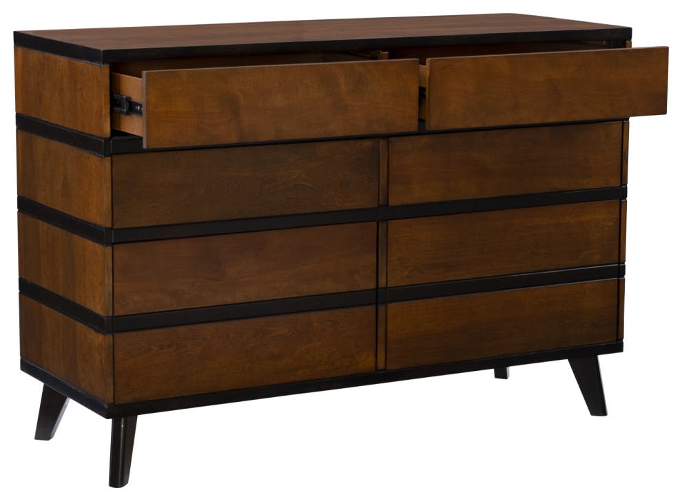 Mid-Century Modern 6 Drawer Dresser Walnut - Linon