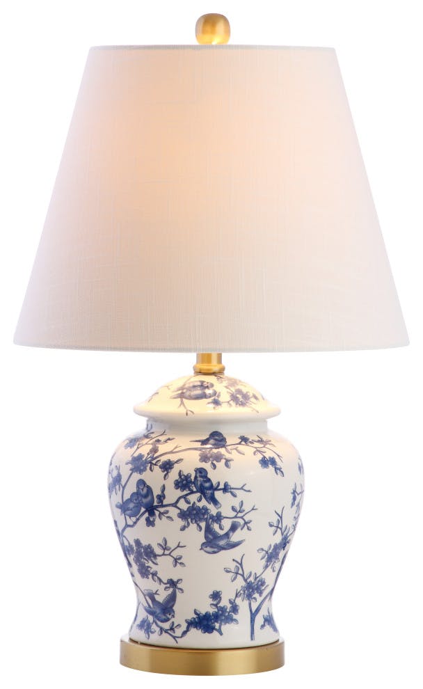 Eldredge 22" Blue and White Chinoiserie Table Lamp