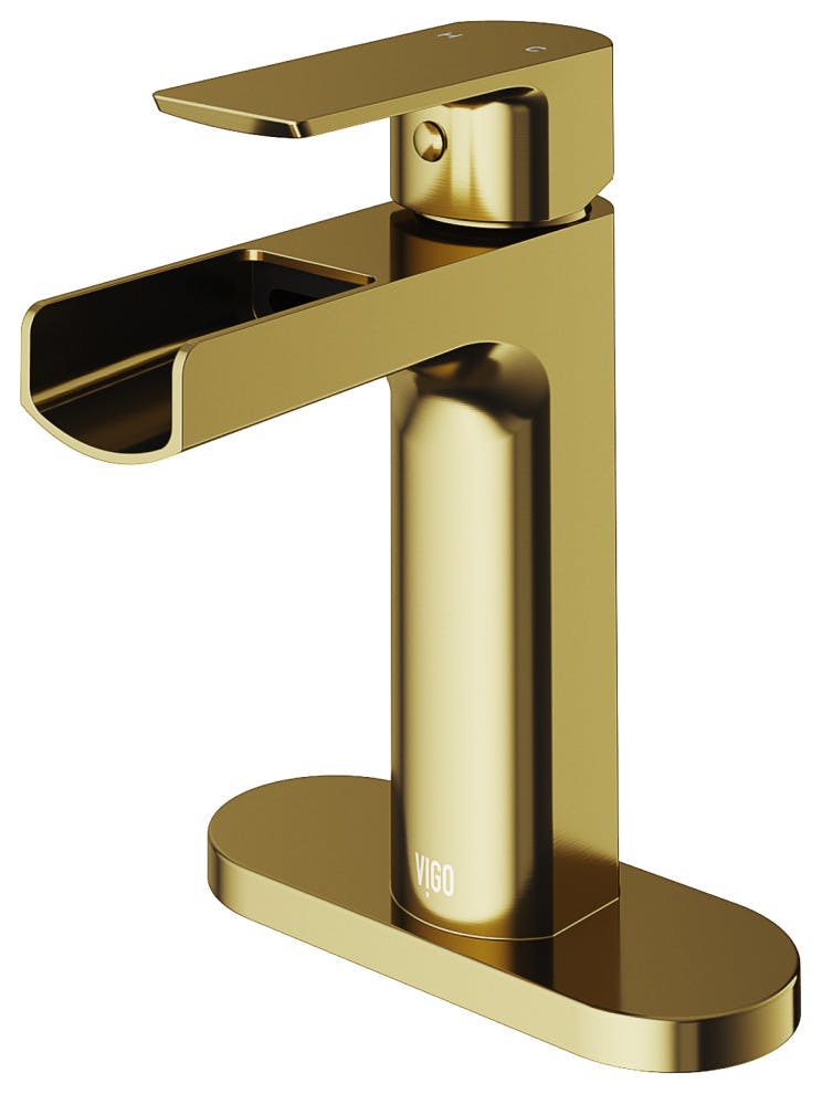 Ileana Matte Brushed Gold Single Hole Bathroom Faucet