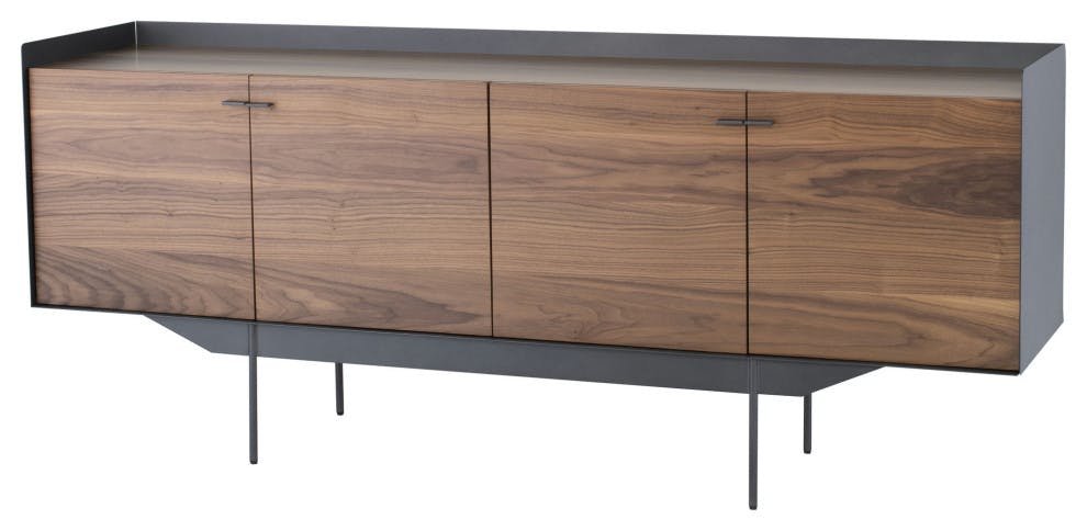 Lola 78.8" Walnut Wood Sideboard Cabinet