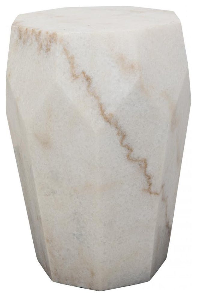 Julie 18" White Marble Side Table