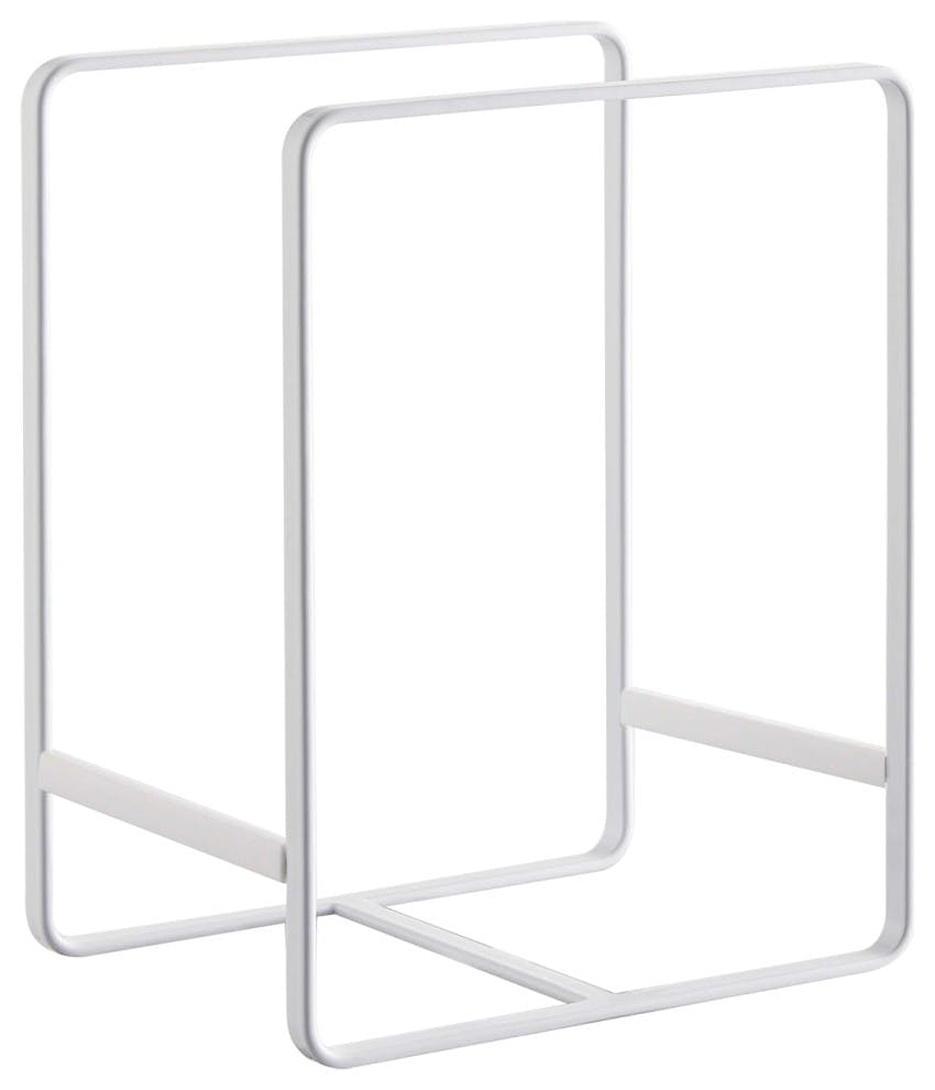 Yamazaki Large White Steel Plate Rack Stand Storage