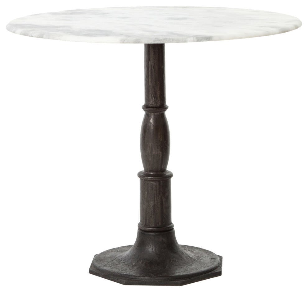 Alondra Classic Cast Iron Marble Round Dining Table - 36"W