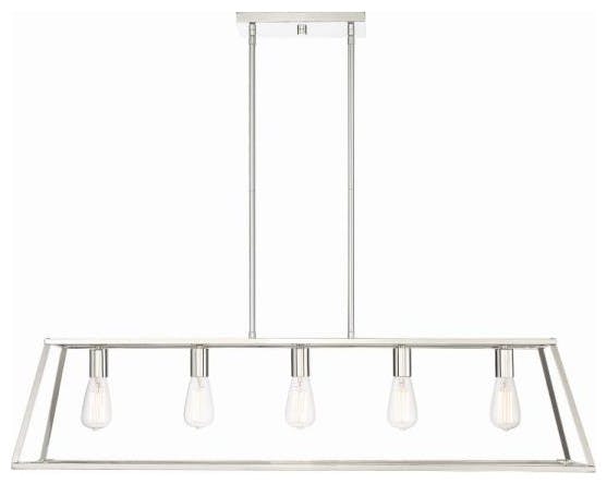 Clare 5-Light Chrome Metal Dimmable Kitchen Island Chandelier