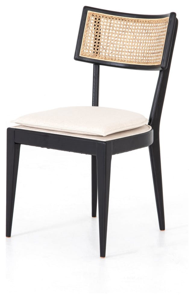 Britt Dining Chair-Brushed Ebony-Savile Flax-Light