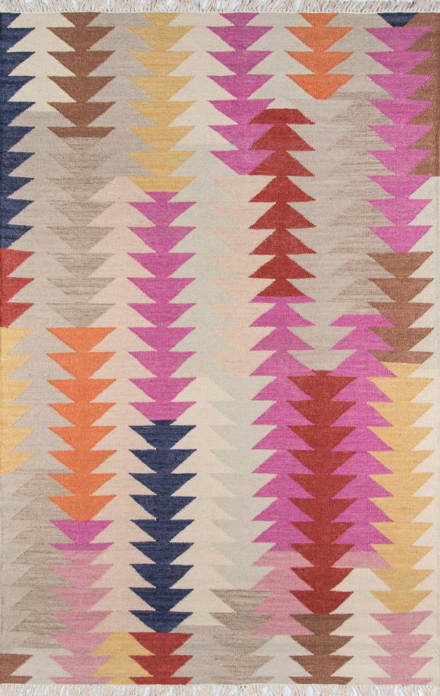 Bronson Handmade Wool Gray/Pink/Beige Rug