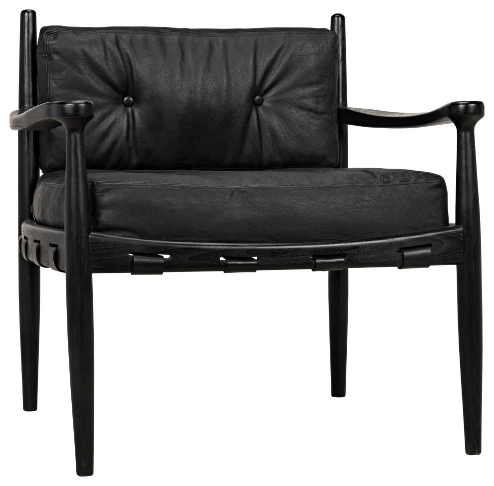 Kady Charcoal Black Upholstered Lounge Chair
