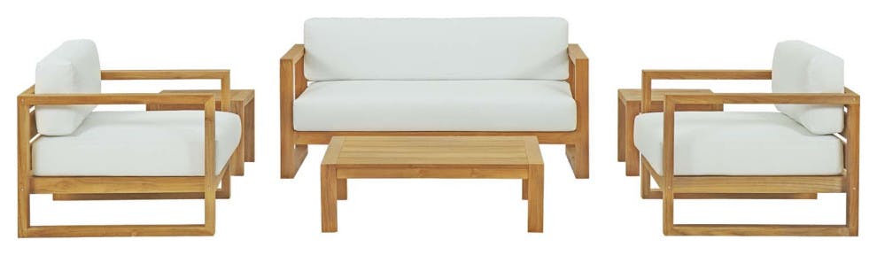 Cambridge 6 Piece Teak Sofa Seating Group with Cushions