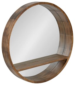 Shane Round Solid Wood Wall Mirror