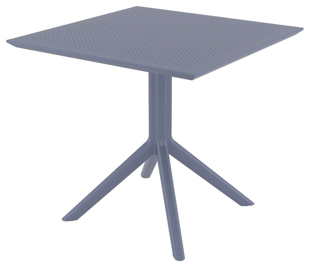 Farrah 31" Dark Gray Square Polypropylene Bistro Table