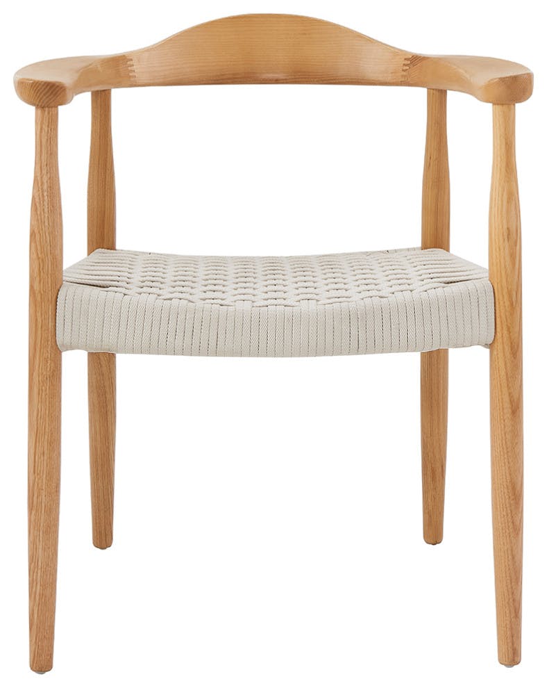 Lillard Natural Dining Chair with White Seat Rope