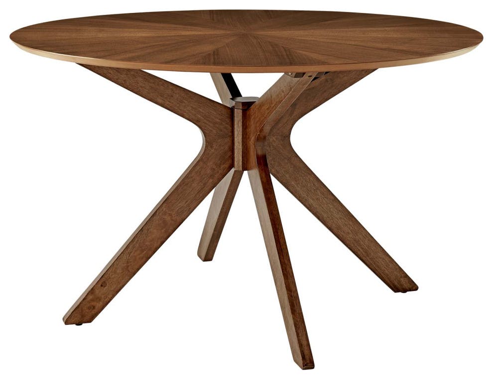 Fenway 47" Walnut Round Wood Dining Table