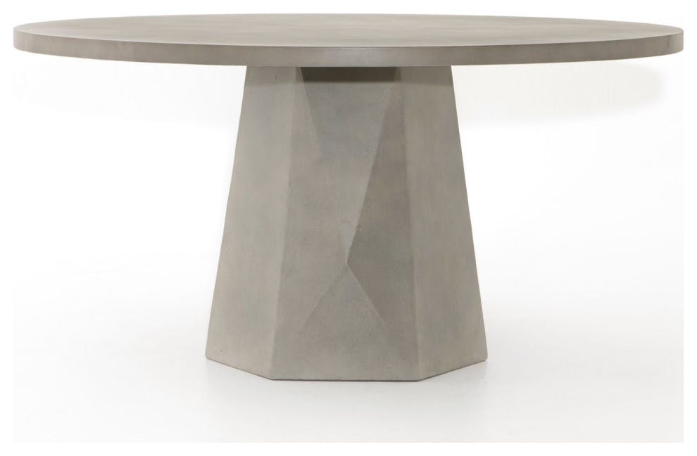 Schuller Indoor / Outdoor Round Dining Table - Gray