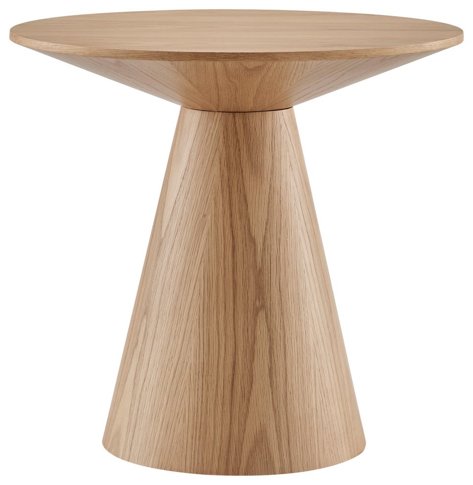 Barra 22'' Natural Oak Round Wood Side Table
