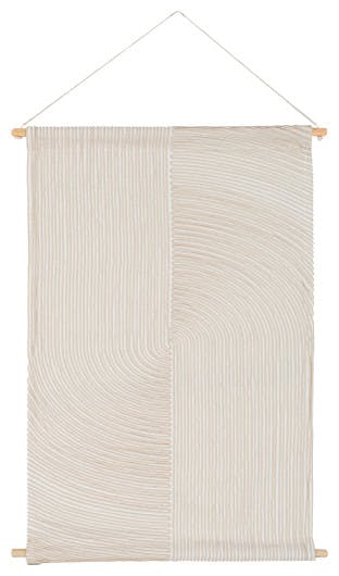Gemma 36"x24" Ivory and Cream Cotton Wall Hanging
